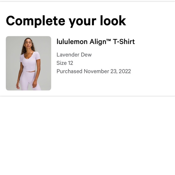 Lululemon Align Tshirt Size 12 Lavender Dew - Picture 6 of 6